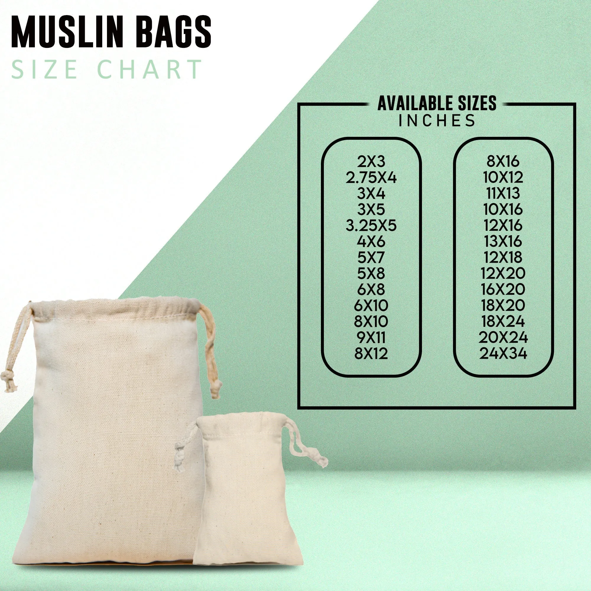 4x6 inch Natural Color Double Drawstring Bags