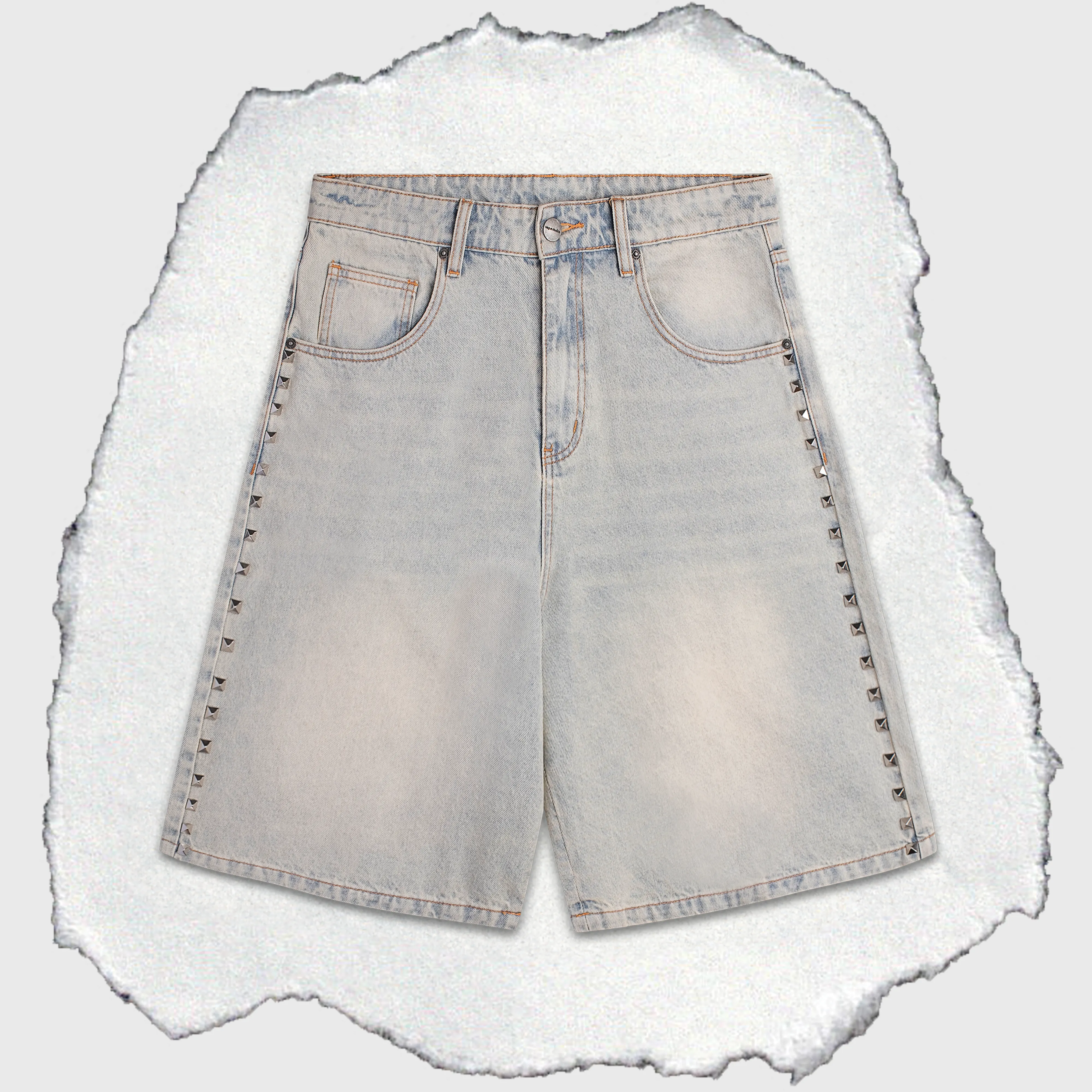 '85 STUDDED JORTS [LIGHT WASH]