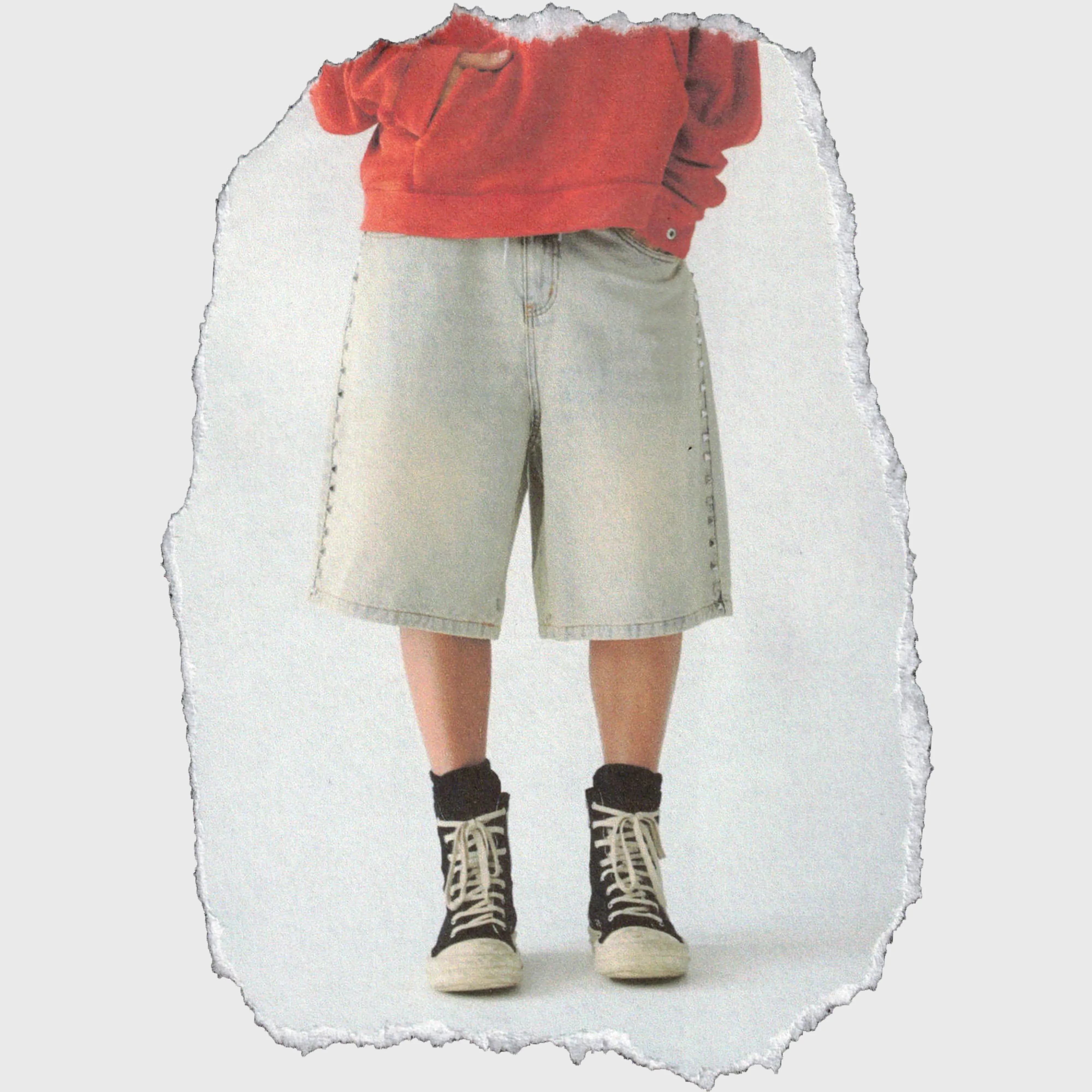 '85 STUDDED JORTS [LIGHT WASH]