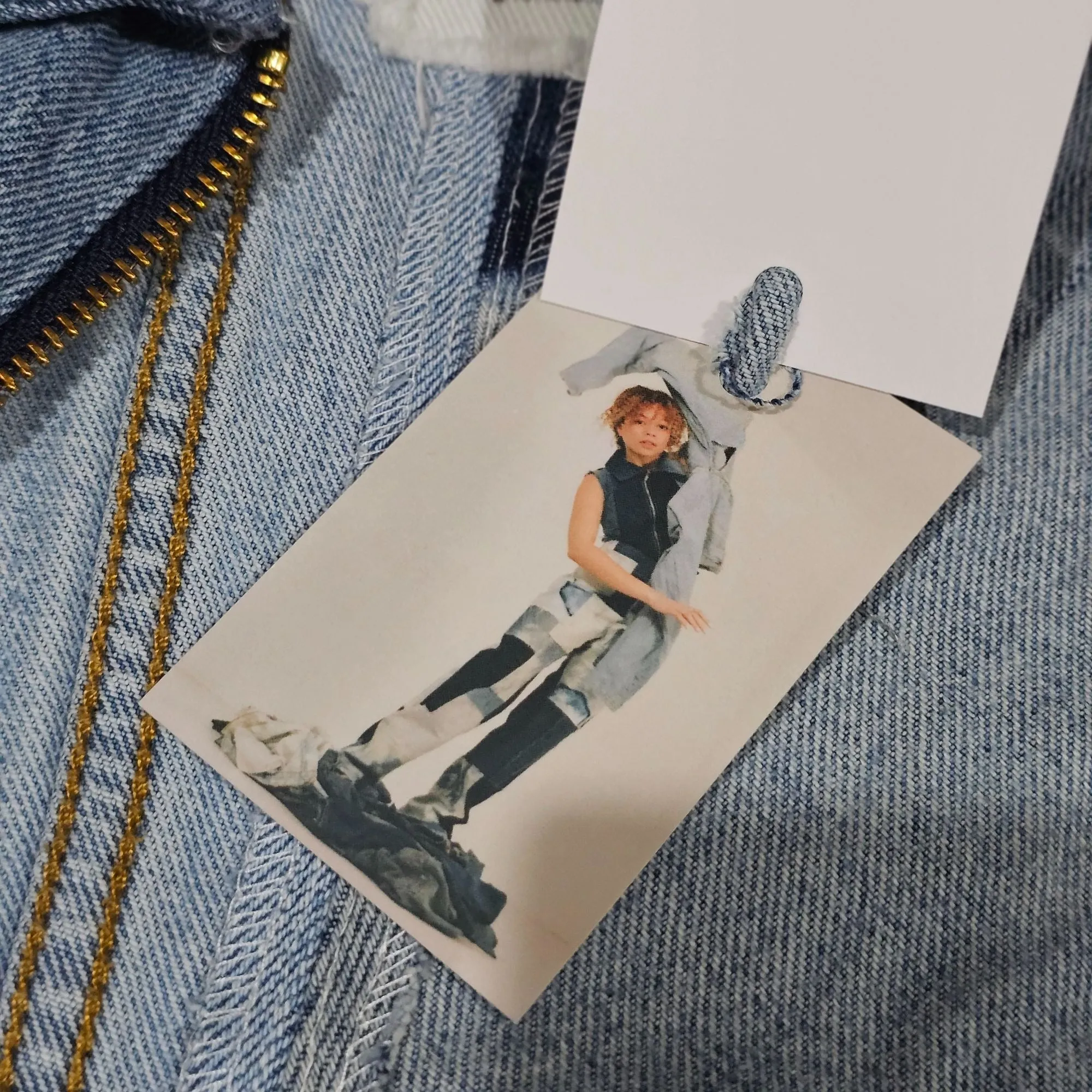Alzang x Lulatagg Reworked Denim Sleeveless Patchwork Shirt L