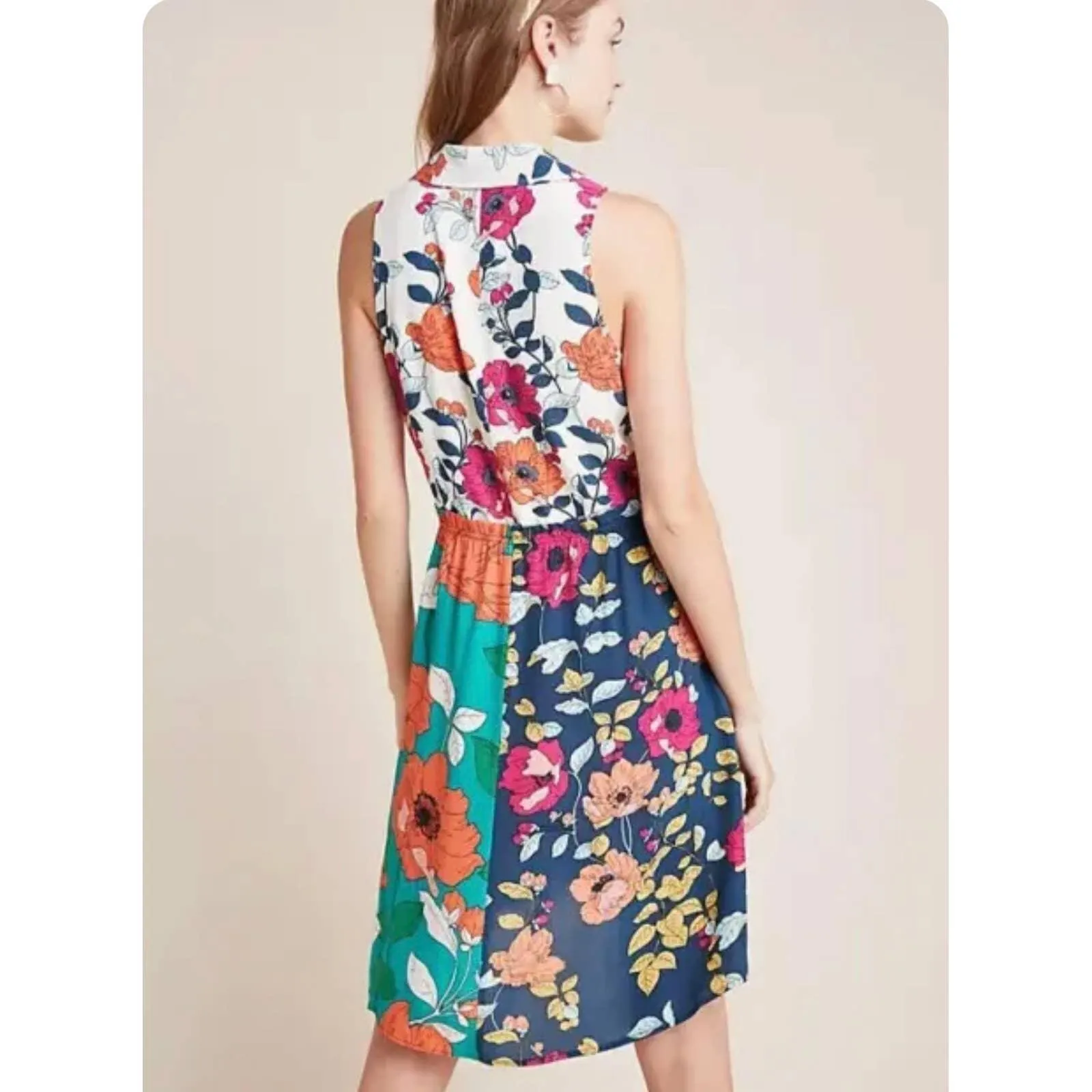 Anthropologie Dinah Knotch Color Multi Floral Dress Size 8 US