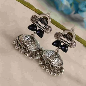 Antique Silver Plated Jhumka Earring