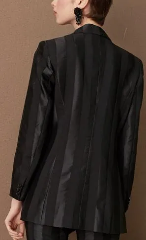 Asymmetrical Sateen Stripe Jacket