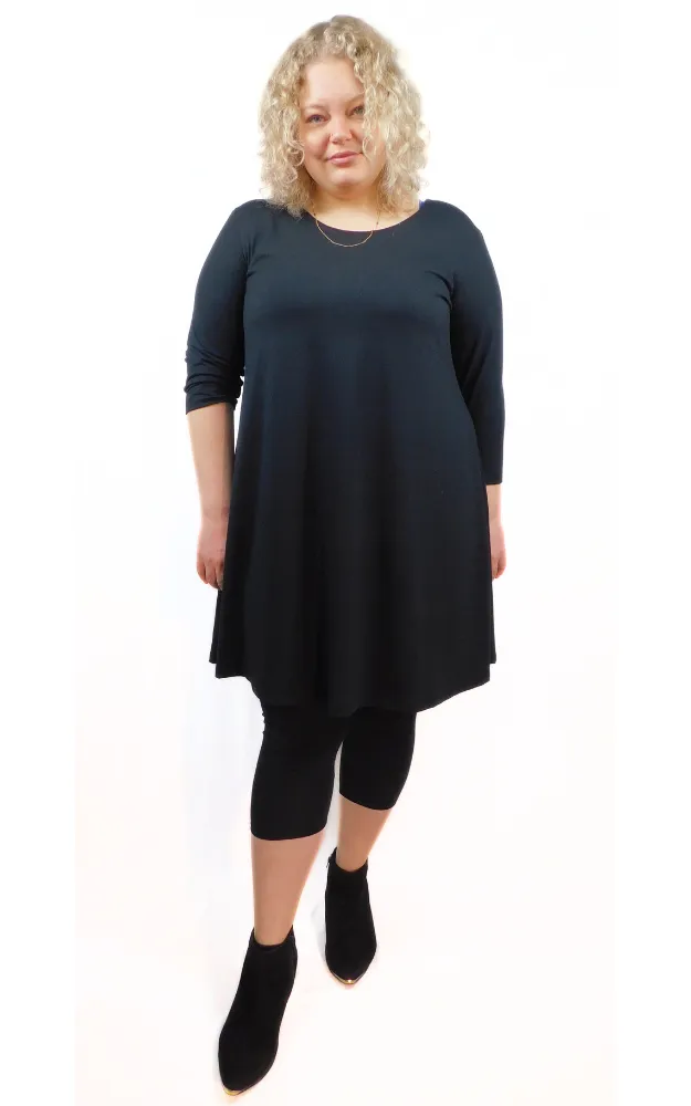 Bamboo Long Tunic Top - Black