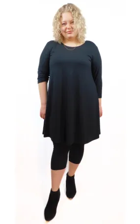 Bamboo Long Tunic Top - Black