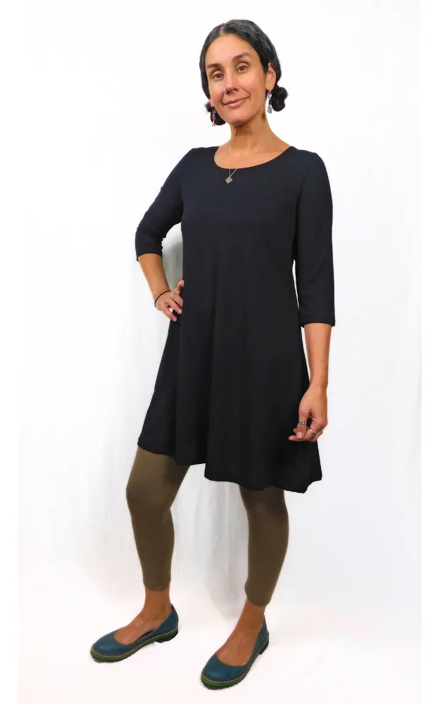 Bamboo Long Tunic Top - Black