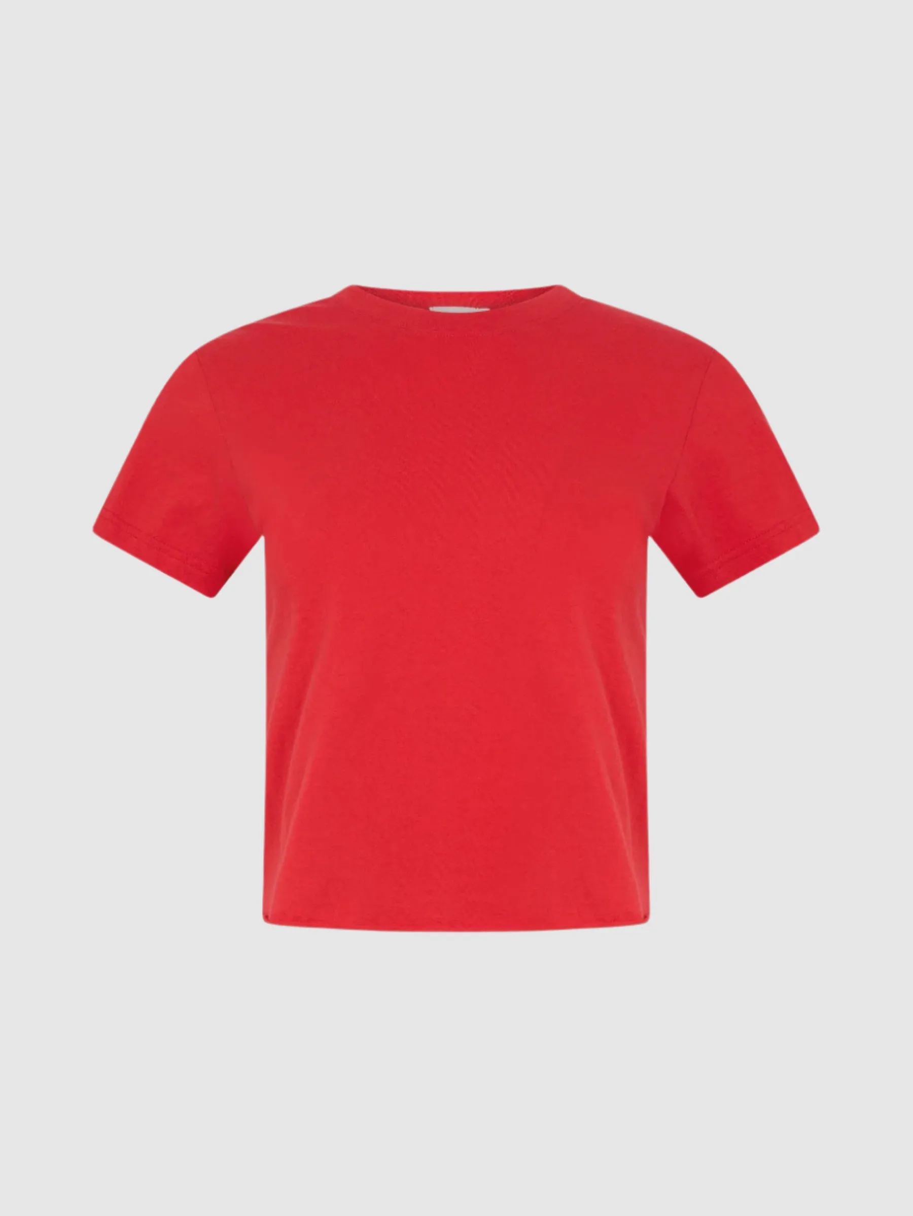 Bassike Raw Edge Baby T-Shirt in Hibiscus