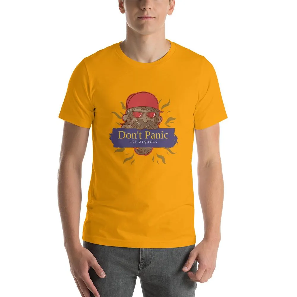 Beard Man Don't Panic It's Organic Round Neck T-shirts