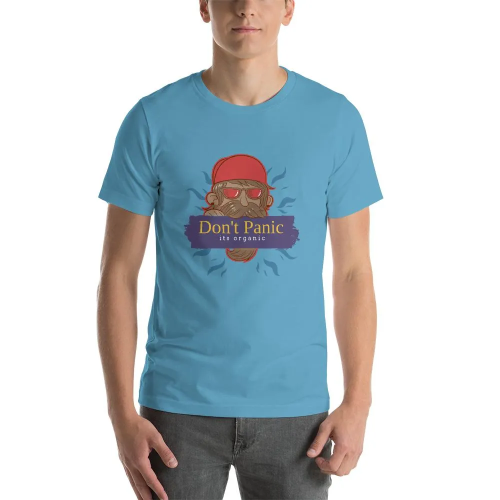Beard Man Don't Panic It's Organic Round Neck T-shirts