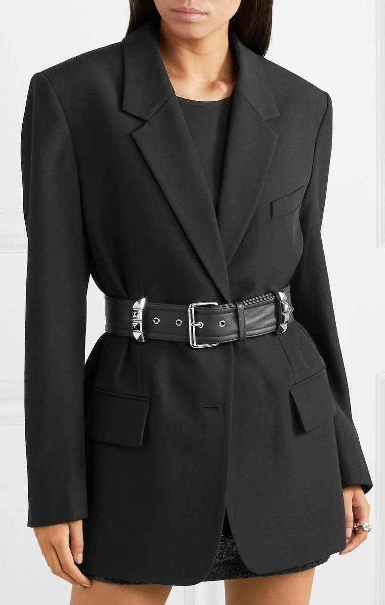 Belted Studded Blazer
