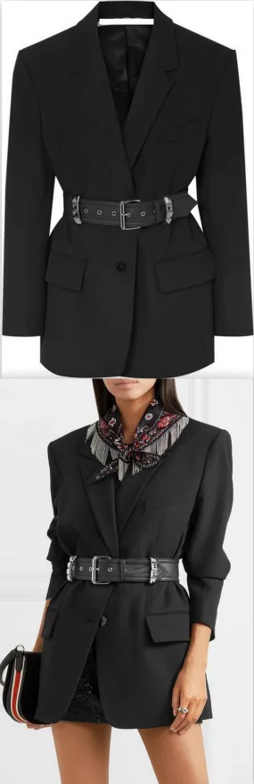 Belted Studded Blazer