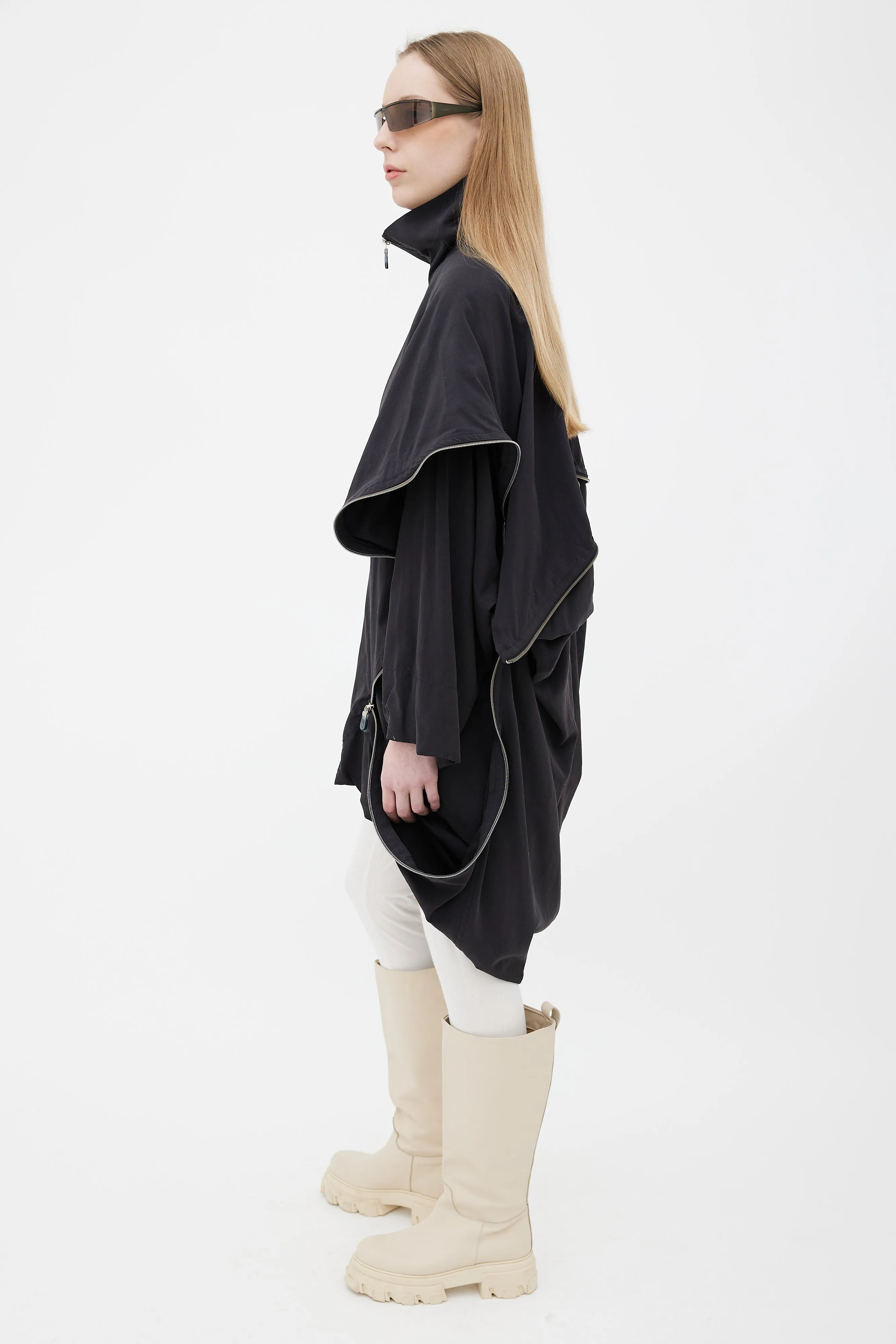 Black Asymmetrical Zipper Jacket