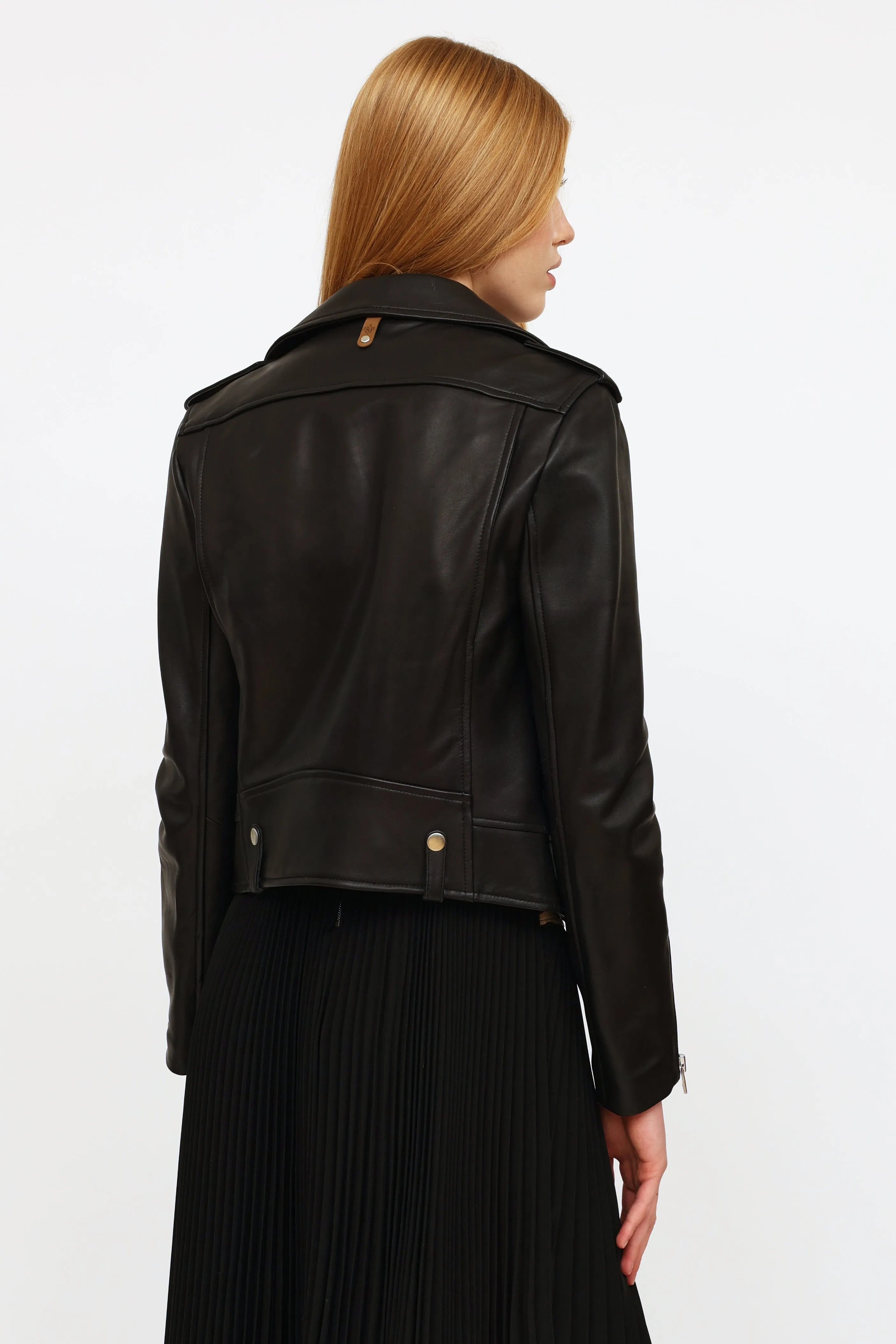 Black Baya Leather Moto Jacket
