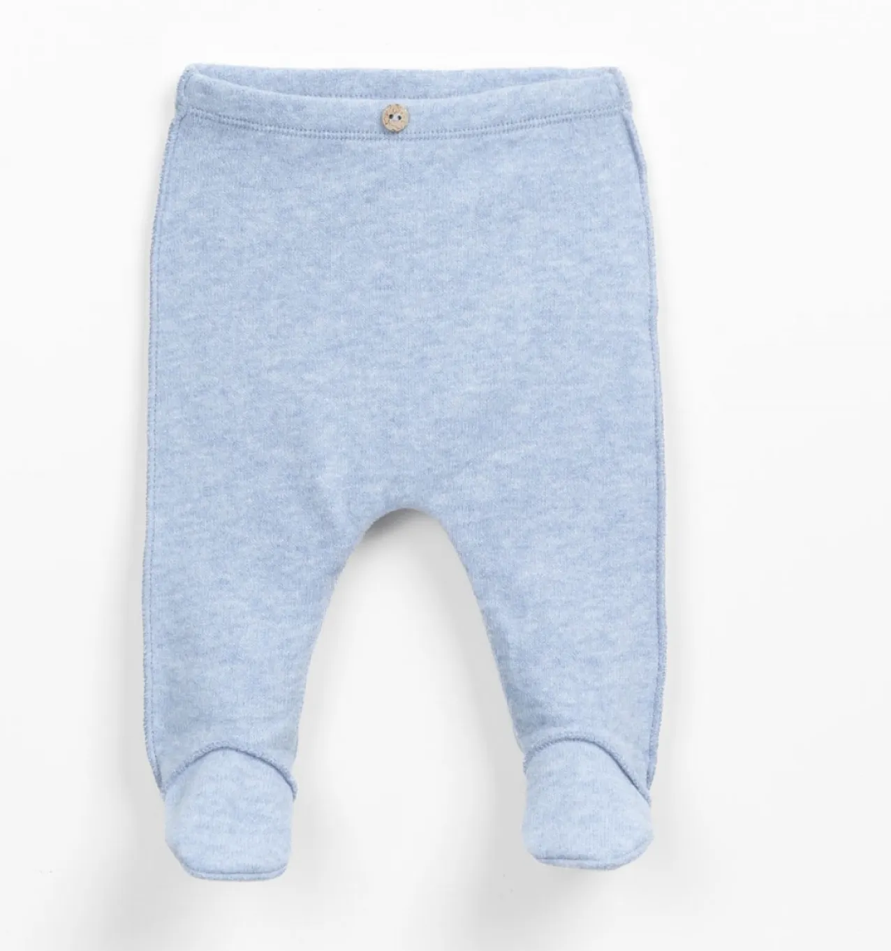 Blue Leggings with decorative coconut button