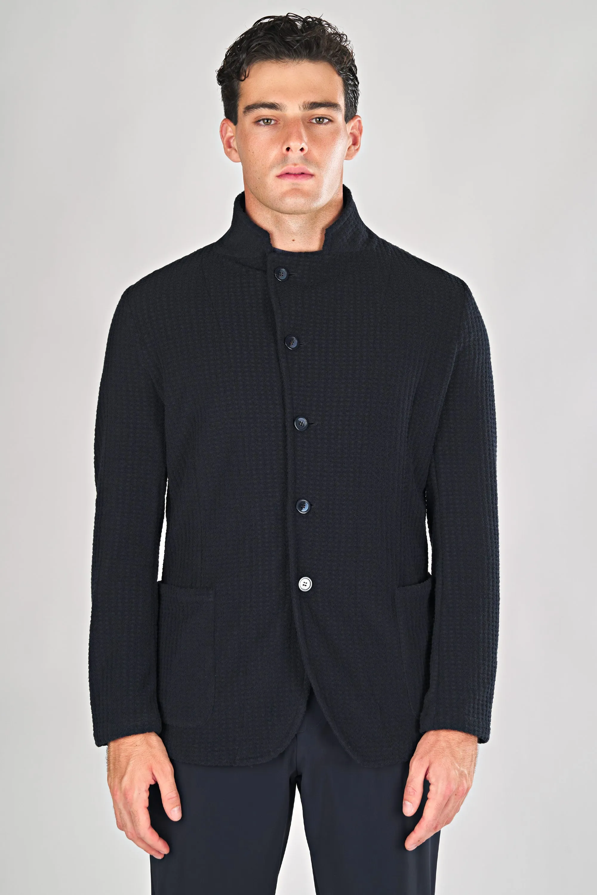 Check Star-Collar Jacket
