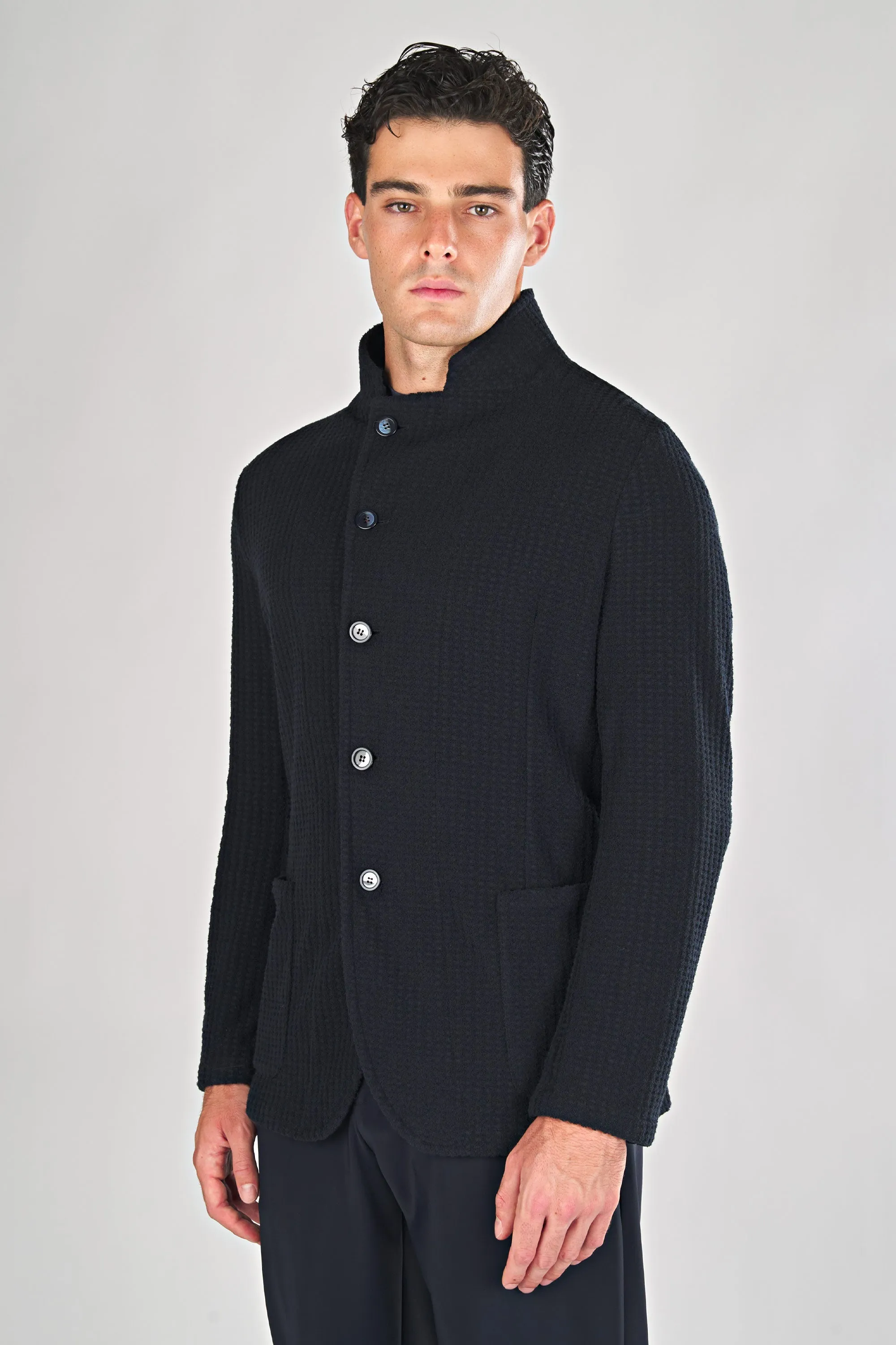 Check Star-Collar Jacket