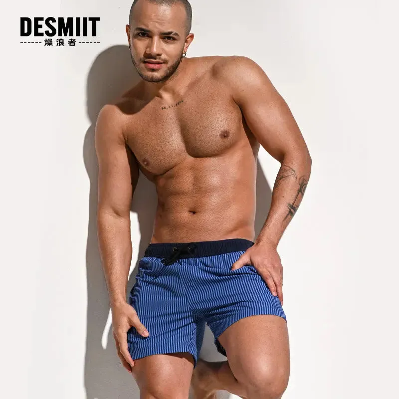 DESMIIT Men's Beach Shorts Loose Swim Shorts Sports Personalized