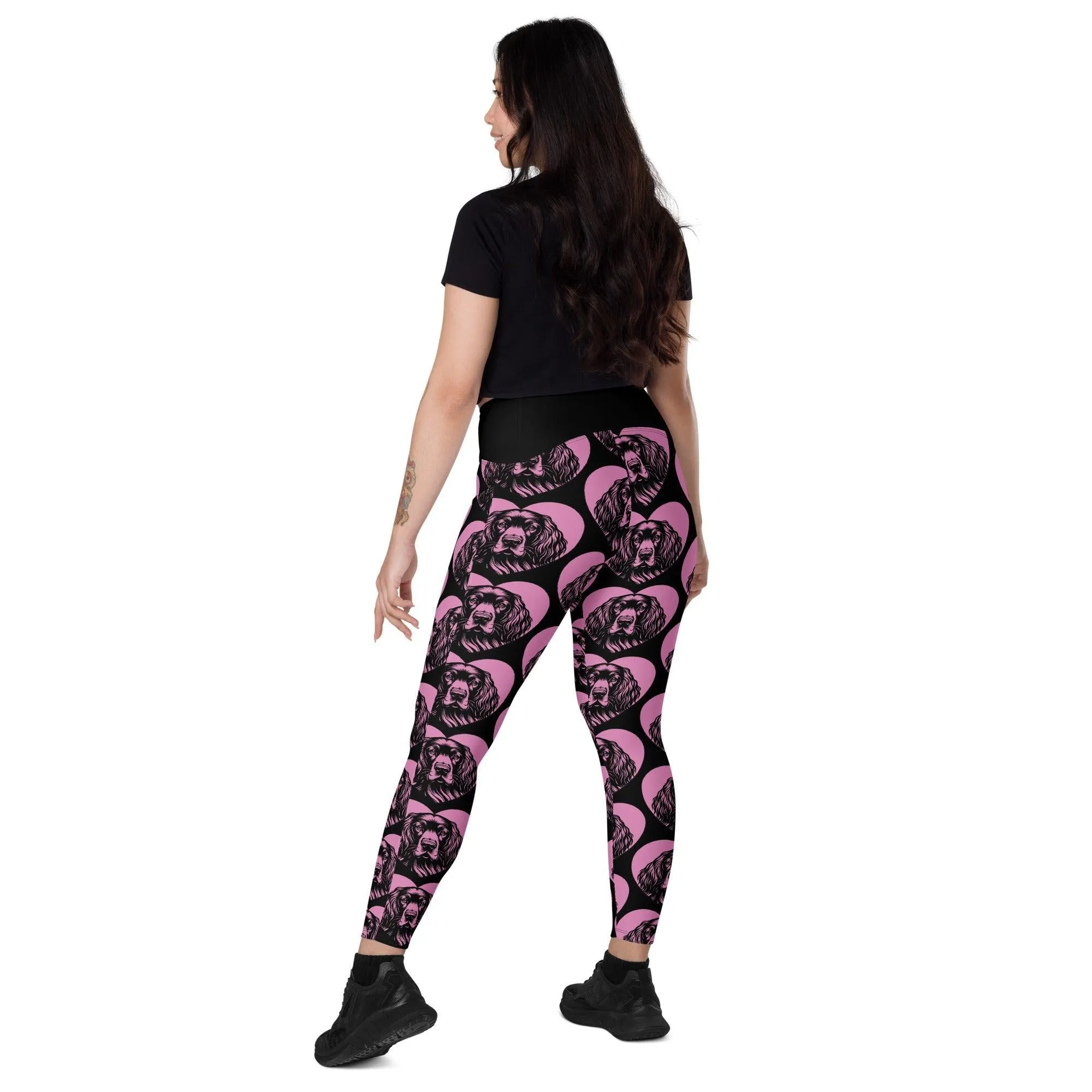 DOG BREED LEGGINGS with pockets - GORDON SETTER - HERTTAHOUND - pink