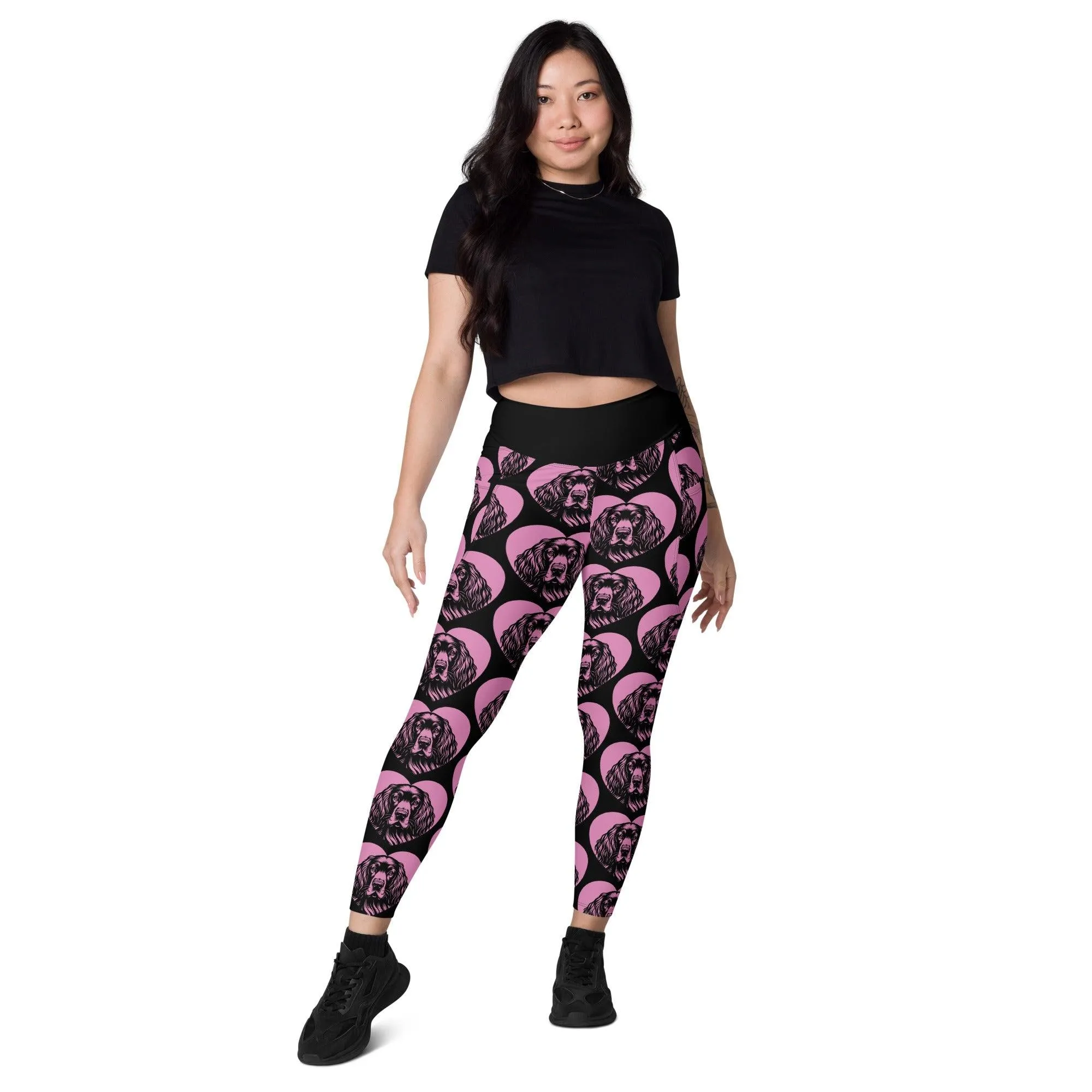 DOG BREED LEGGINGS with pockets - GORDON SETTER - HERTTAHOUND - pink