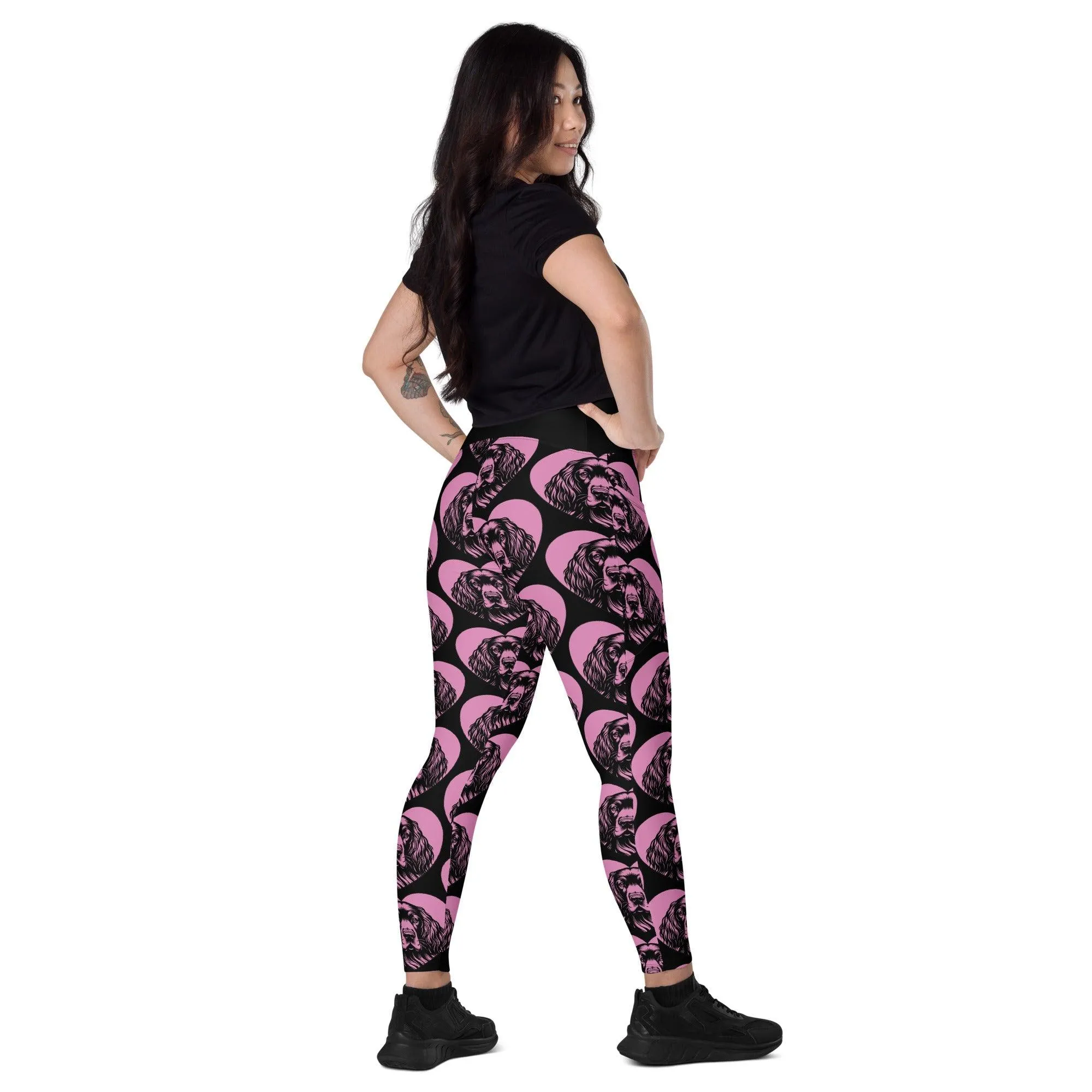 DOG BREED LEGGINGS with pockets - GORDON SETTER - HERTTAHOUND - pink