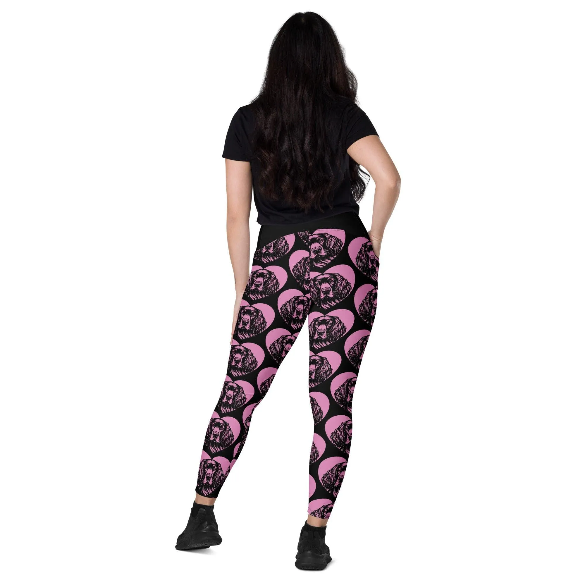 DOG BREED LEGGINGS with pockets - GORDON SETTER - HERTTAHOUND - pink