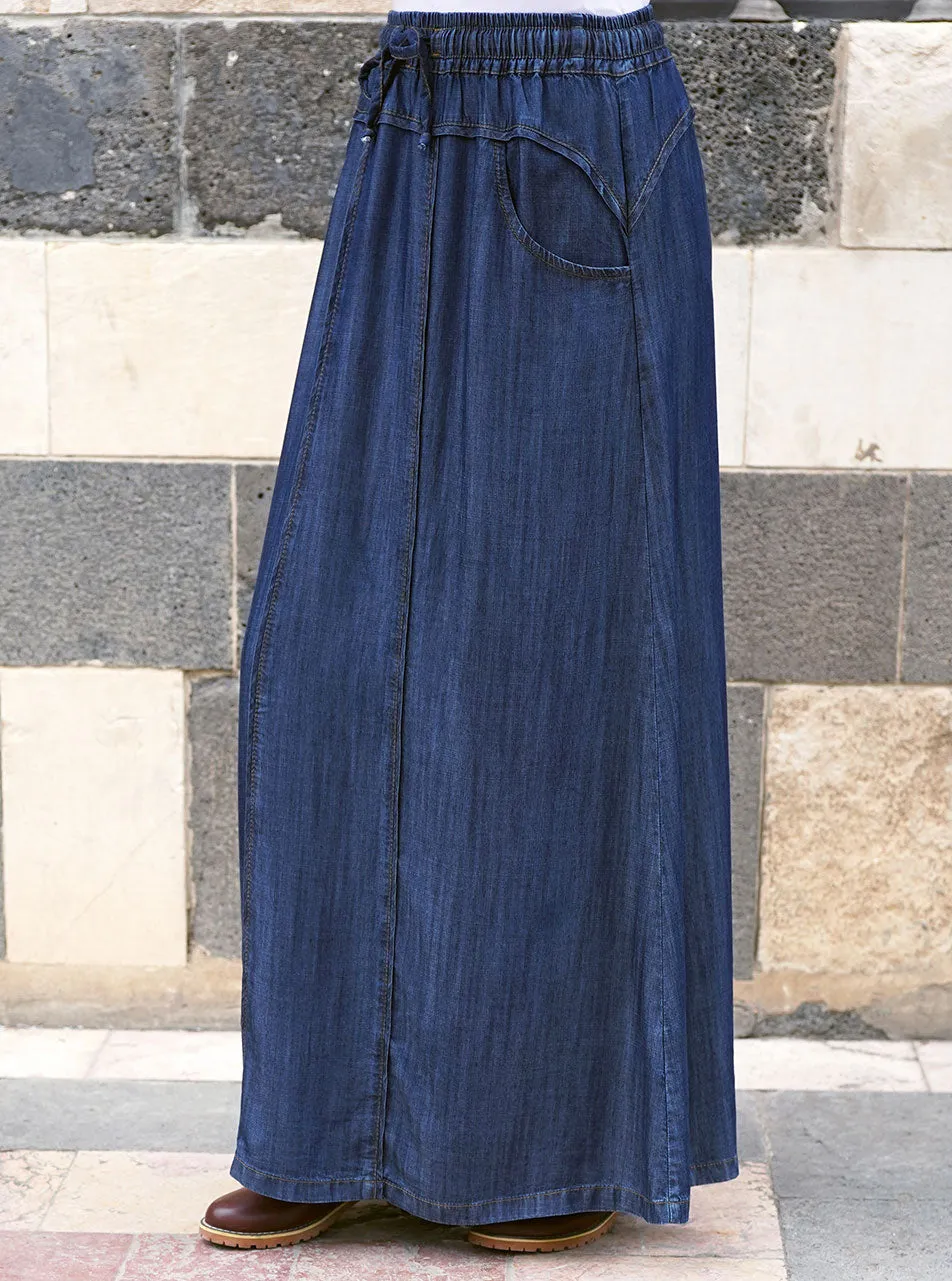 Elasticized Waist Lyocell Skirt