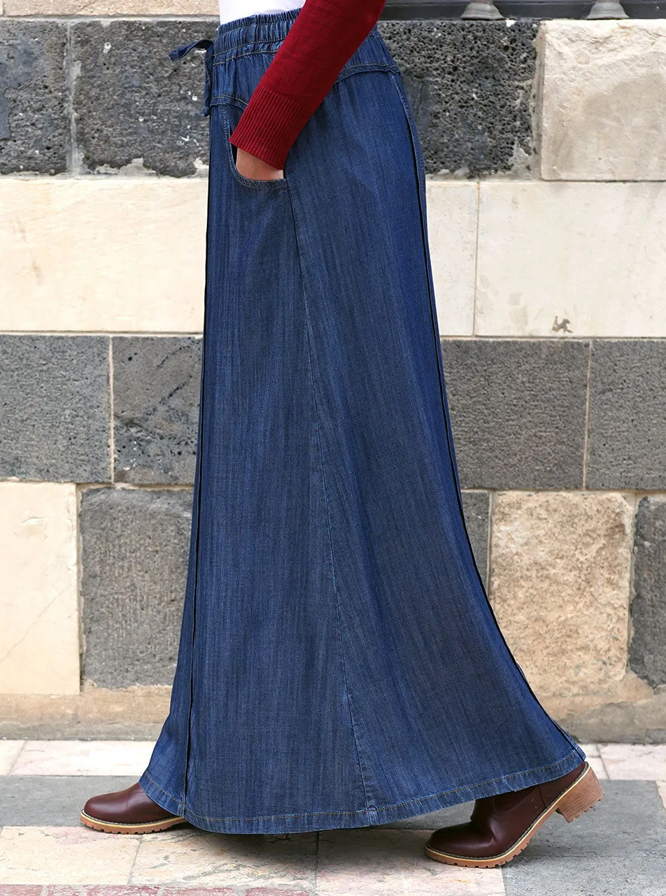 Elasticized Waist Lyocell Skirt