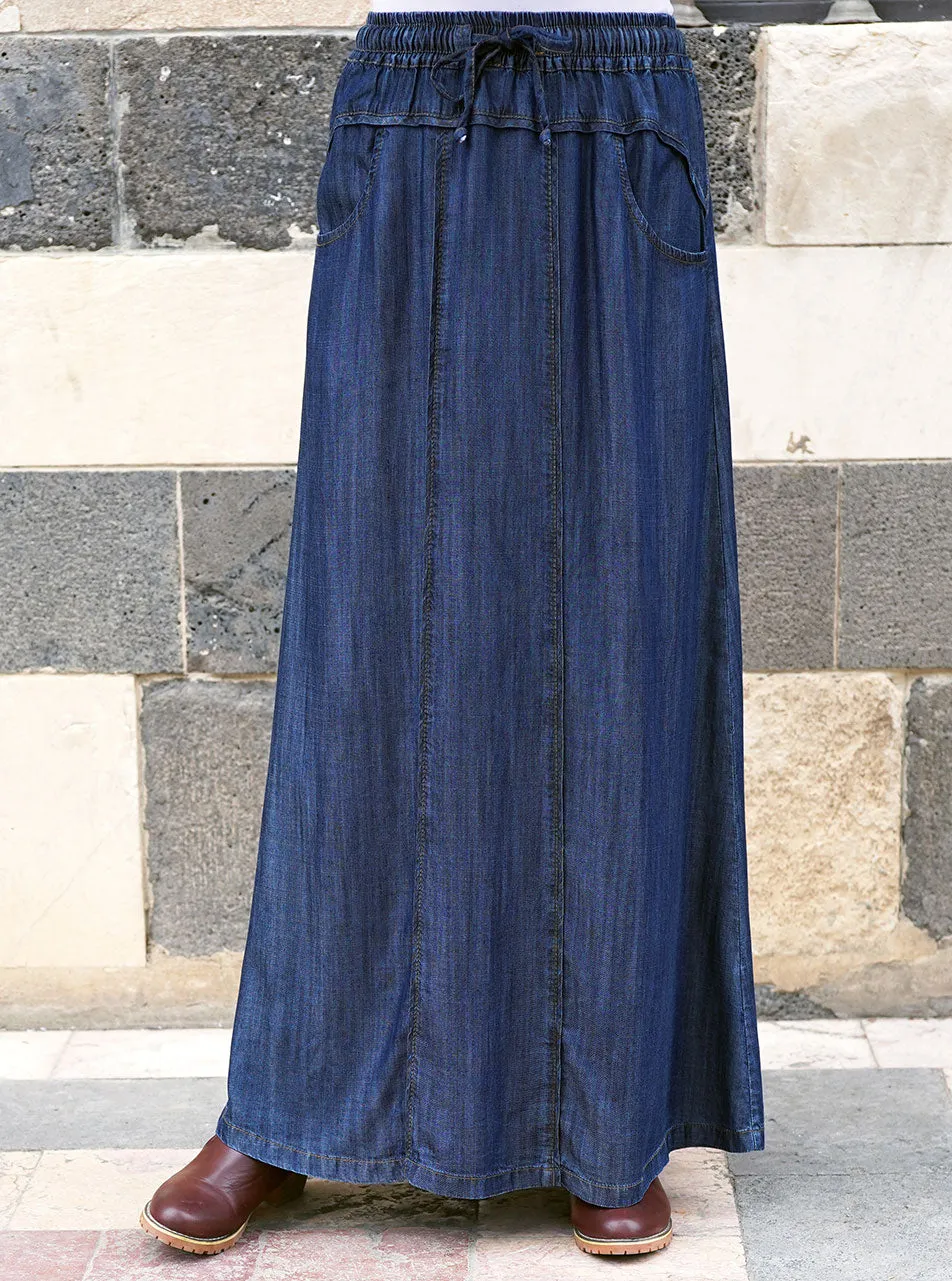 Elasticized Waist Lyocell Skirt