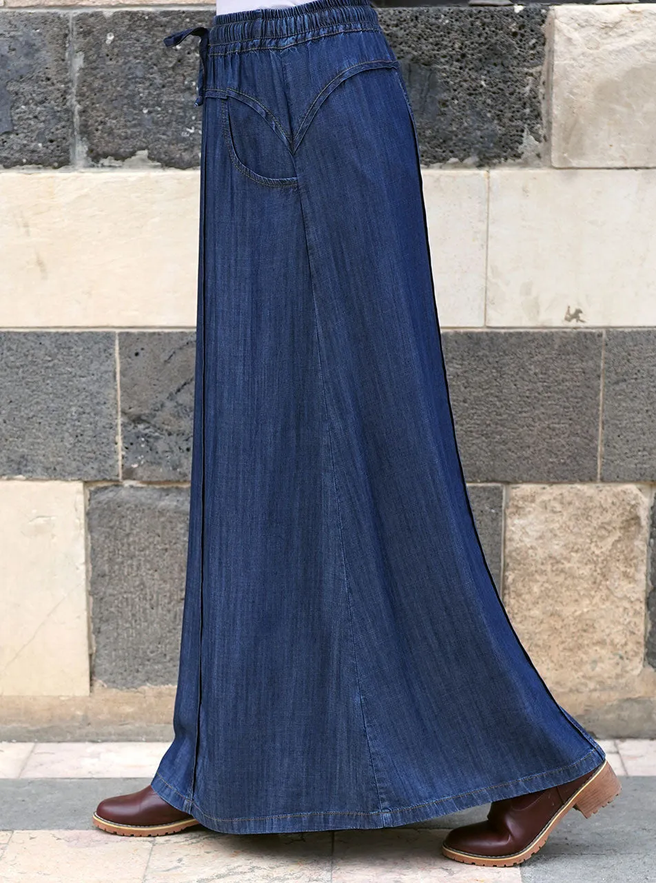 Elasticized Waist Lyocell Skirt