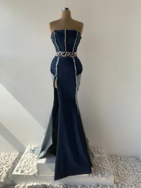 Enlivened Strapless Evening Dress