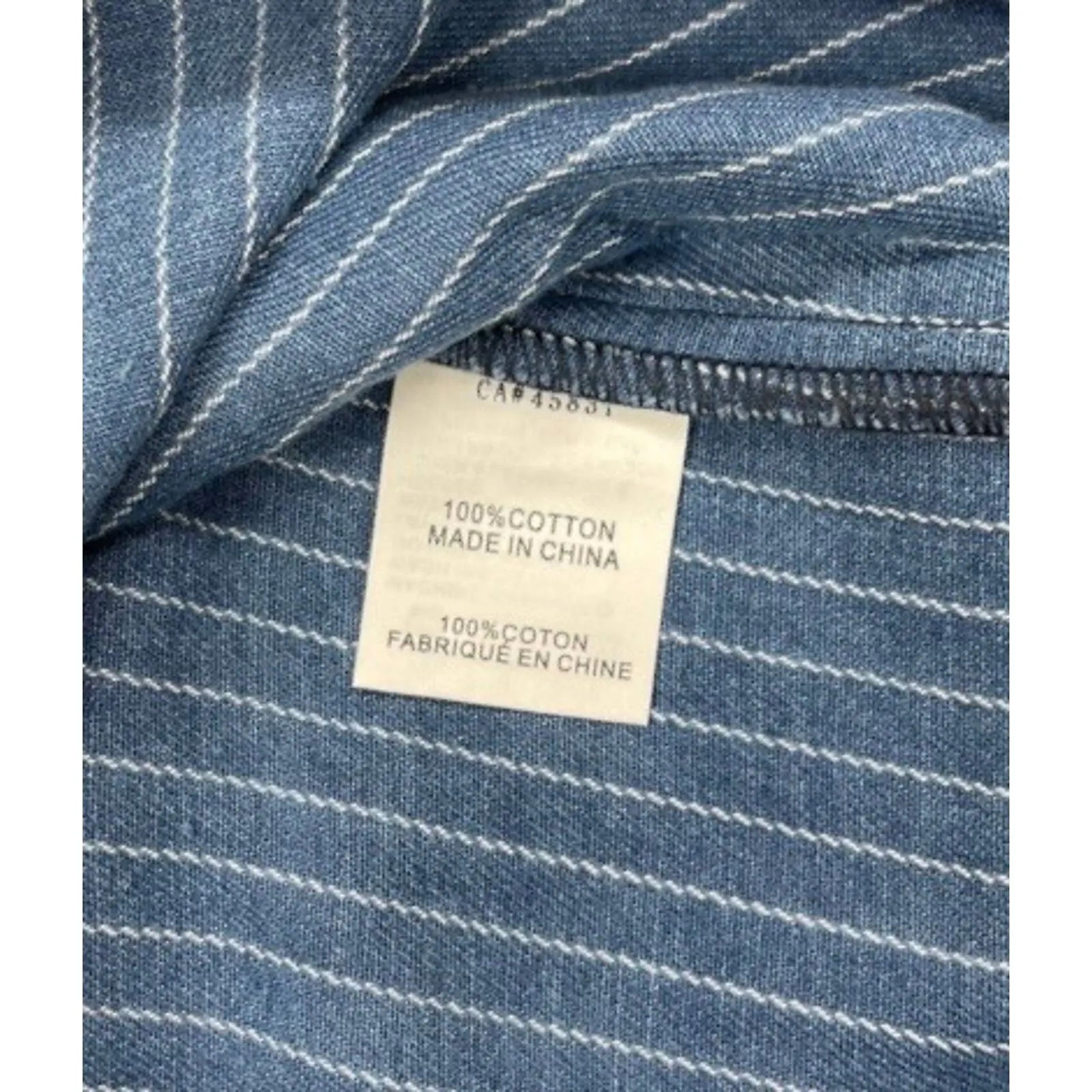 Free People x Sandrine Rose Patchwork Striped Denim Button Up Blouse Size L New