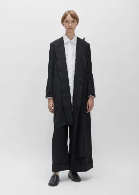 Gabardine Asymmetric Long Blazer
