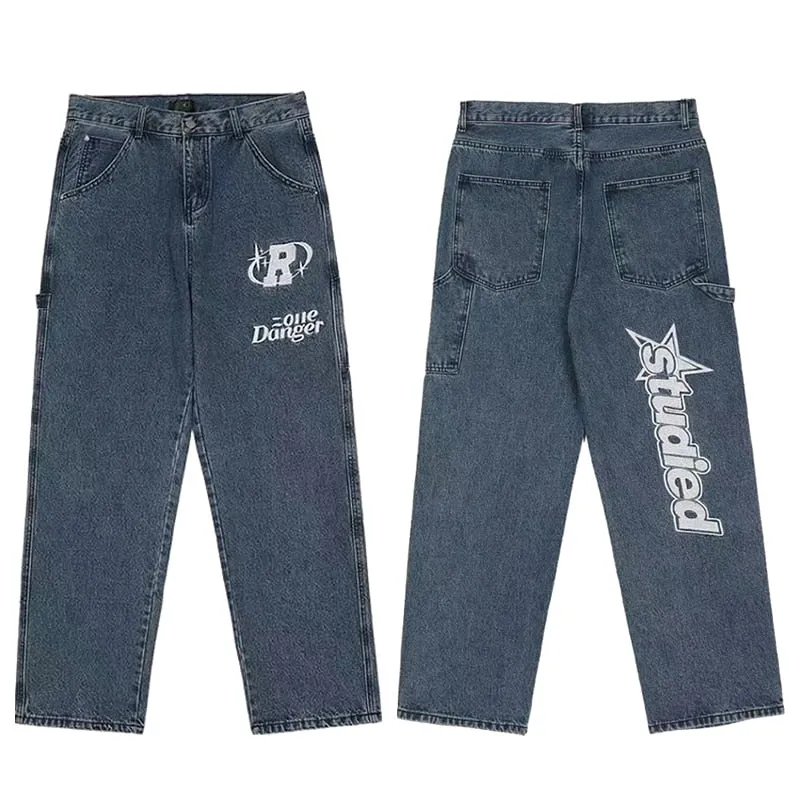Jeans Y2k für Frauen Patchwork "Studien" 2000er Jahre Jean.