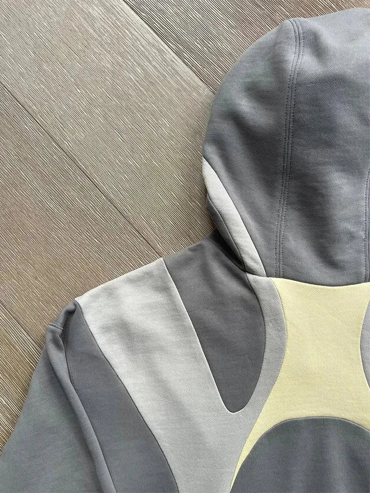 Kreativer Y2K Hoodie im Patchwork-DesignLässig Übergröße