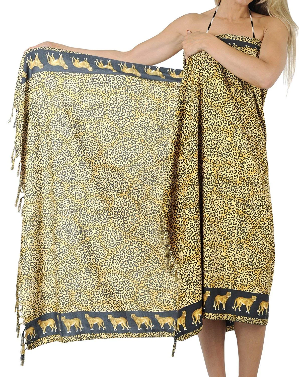 LA LEELA Women's Beachwear Bikini Wrap Cover up Swimsuit Dress Sarong 1 ONE Size