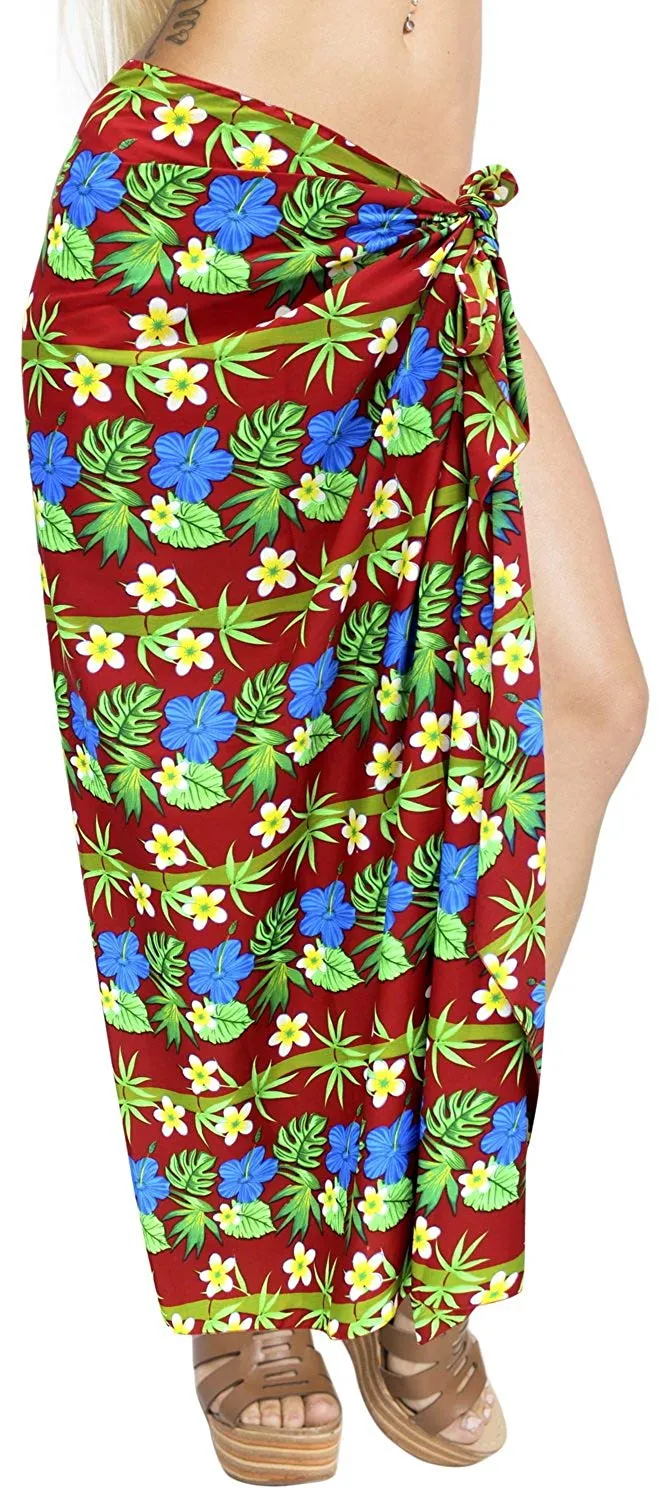 LA LEELA Women's Beachwear Bikini Wrap Cover up Swimsuit Dress Sarong 1 ONE Size