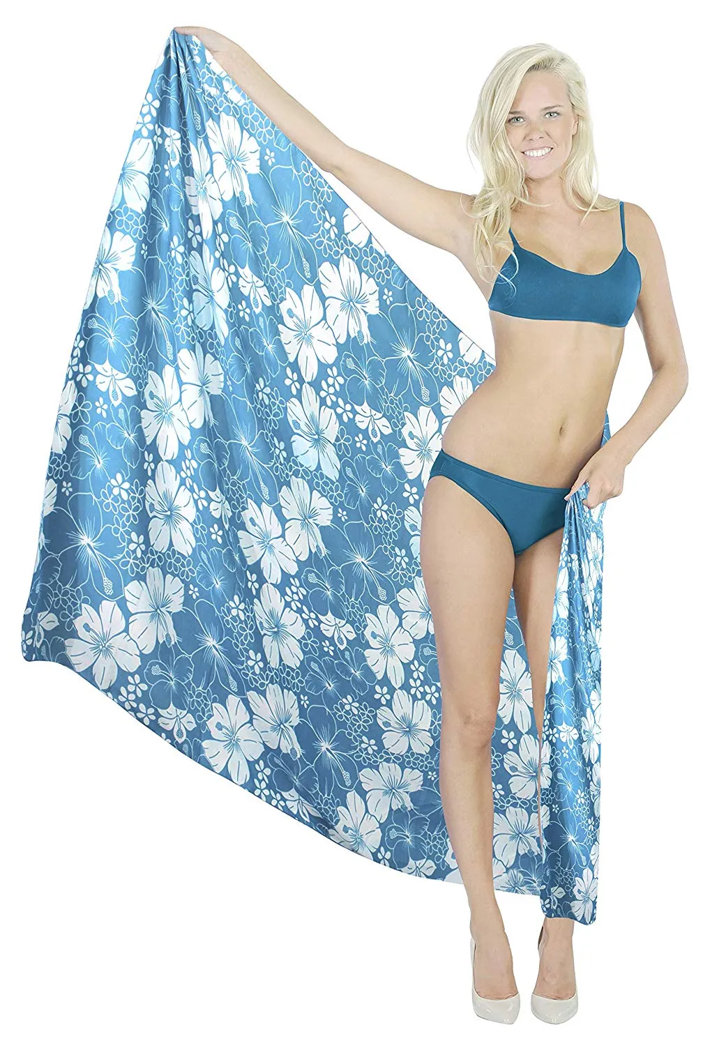 LA LEELA Women's Beachwear Bikini Wrap Cover up Swimsuit Dress Sarong 1 ONE Size