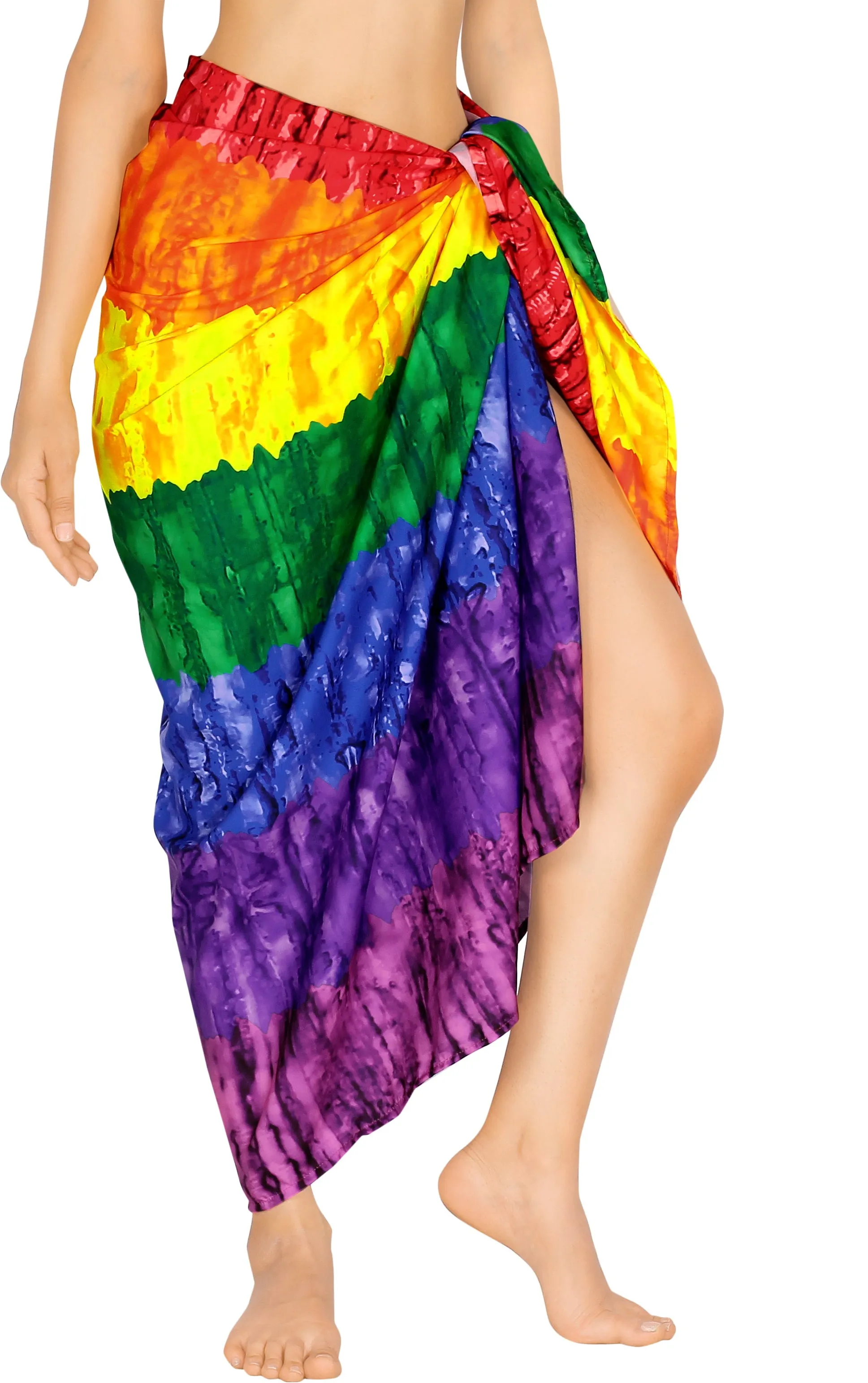 La LeeLa Women's Swim Wear Printed Sarong Beach Bikini Cover up