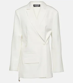La veste tibau Jacquemus asymmetrical blazer, white