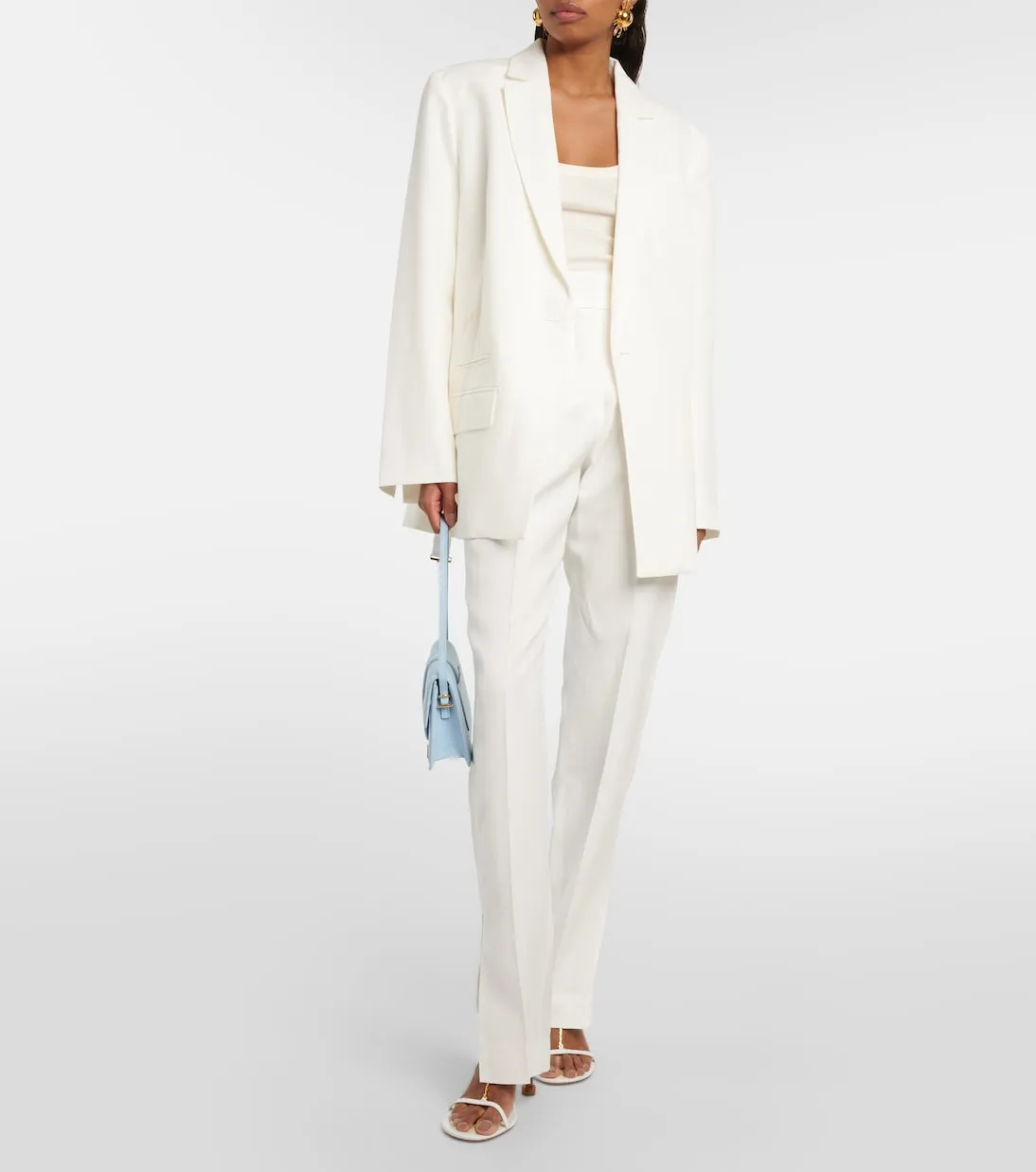 La veste tibau Jacquemus asymmetrical blazer, white