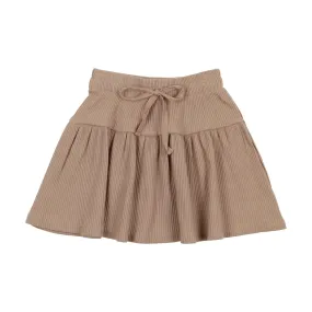 Lil Legs Rib Drawstring Skirt Tan