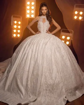 Madilynn Strapless High Neck  Wedding Dress
