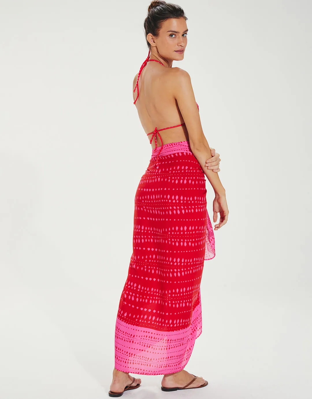 Malika Printed Sarong - Red
