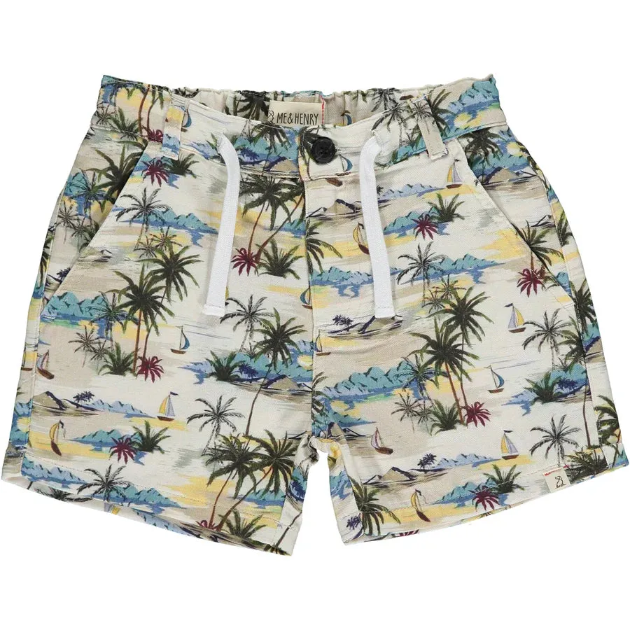 Maui Cream Hawaiian Woven Shorts