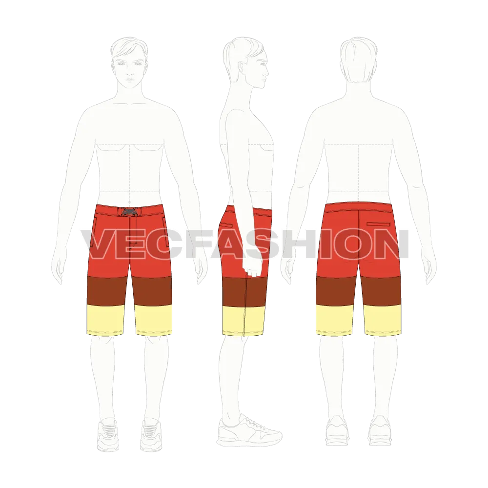 Mens Pedal Pushers Board Shorts