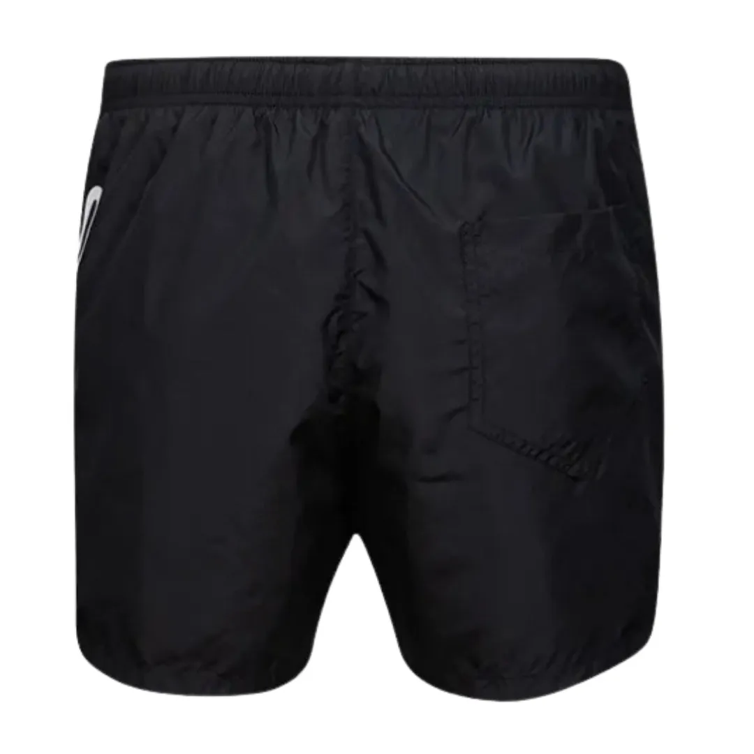 Moschino Large Circular Milano Logo Black Swim Shorts