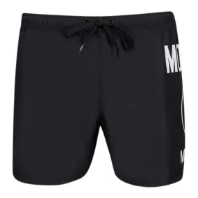 Moschino Large Circular Milano Logo Black Swim Shorts