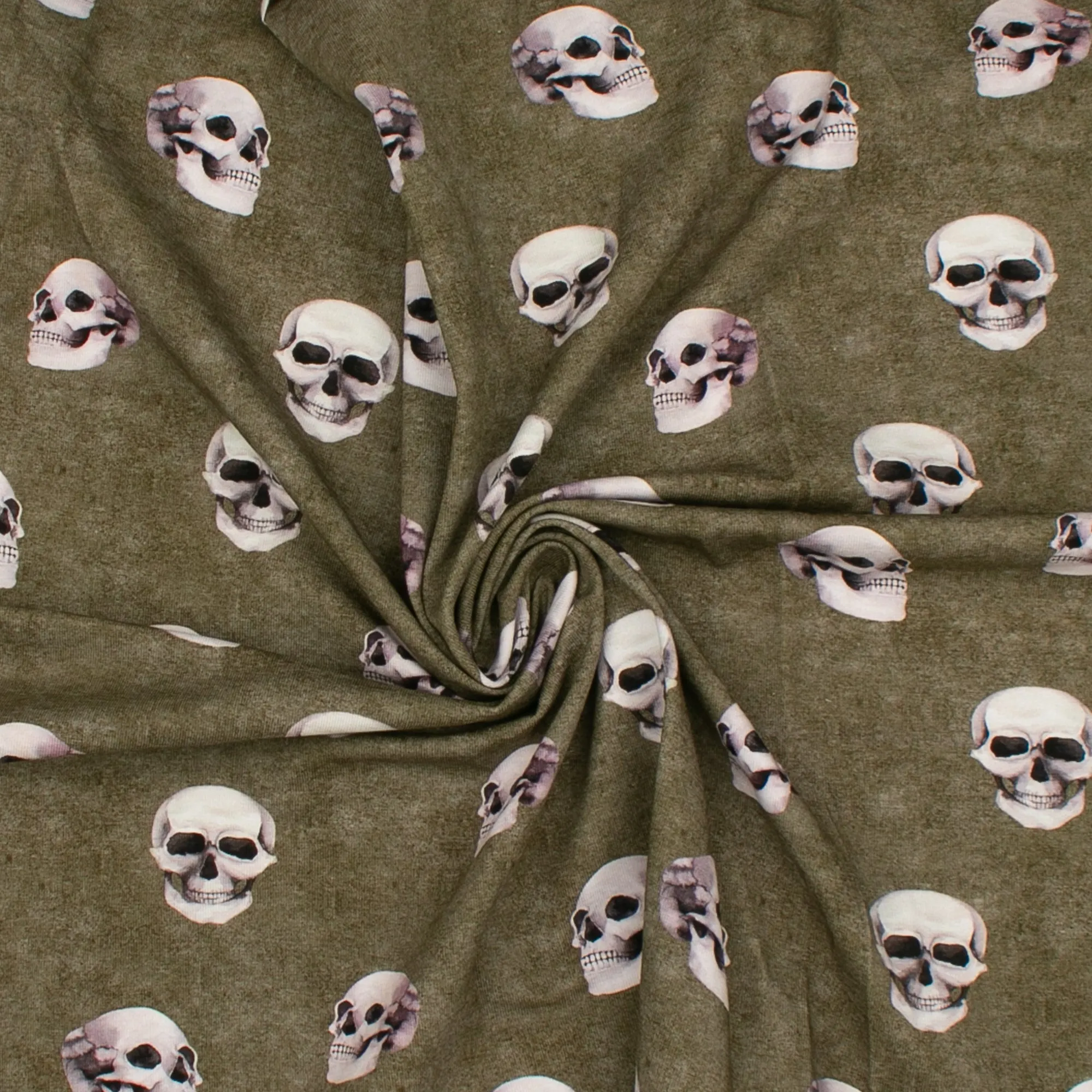 Organic Knit - GOTS - Skull - Pickel Green