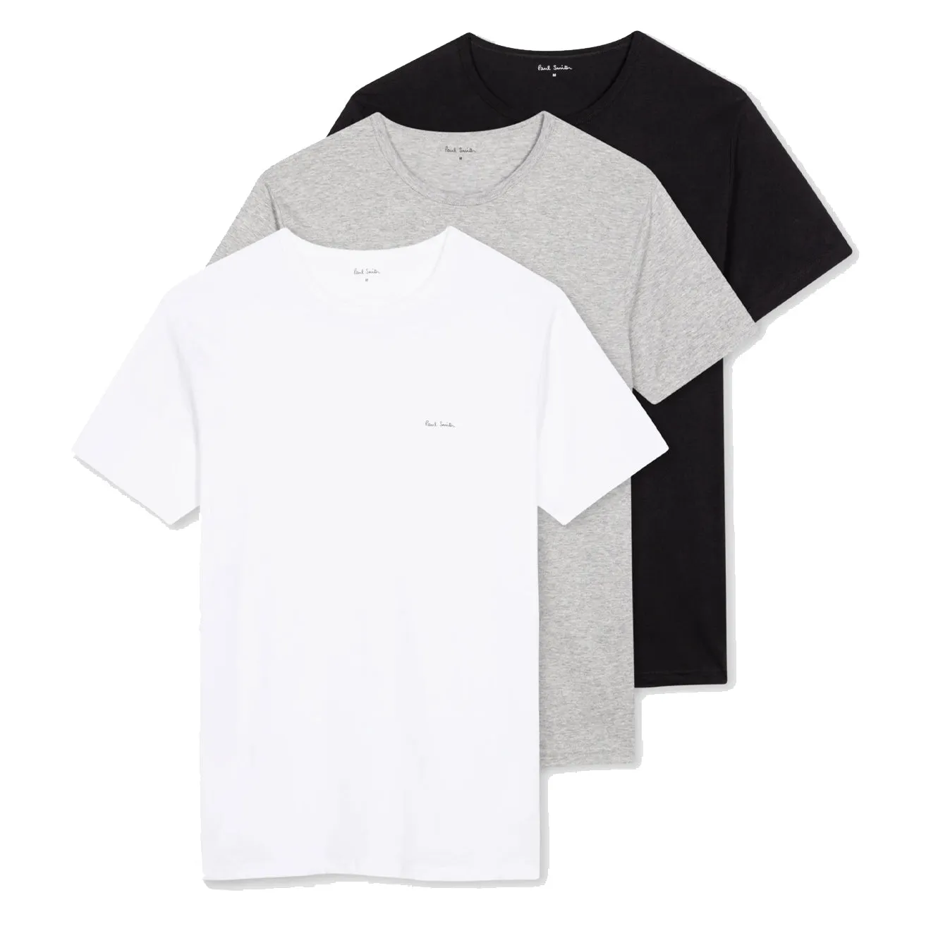 Paul Smith Organic Cotton Logo Lounge T-Shirts Three Pack White / Black / Grey