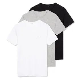 Paul Smith Organic Cotton Logo Lounge T-Shirts Three Pack White / Black / Grey